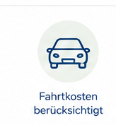 Fahrtkosten berücksichtigt